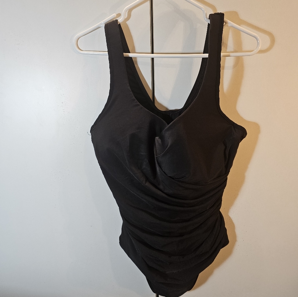 Miraclesuit Black One-Piece Swimsuit with Ruched Front